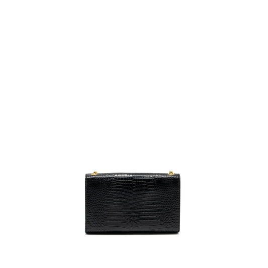 Saint Laurent Kate Purse Tassel Crocodile-Embossed black