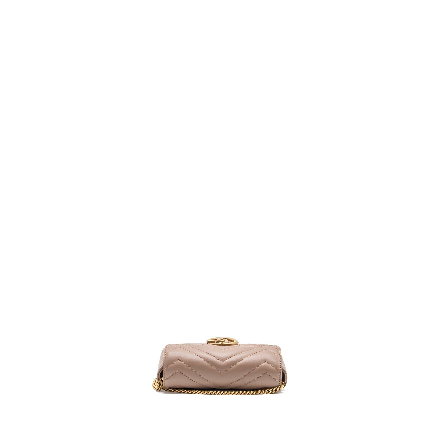Gucci Super Mini Marmont Purse Calfskin Beige