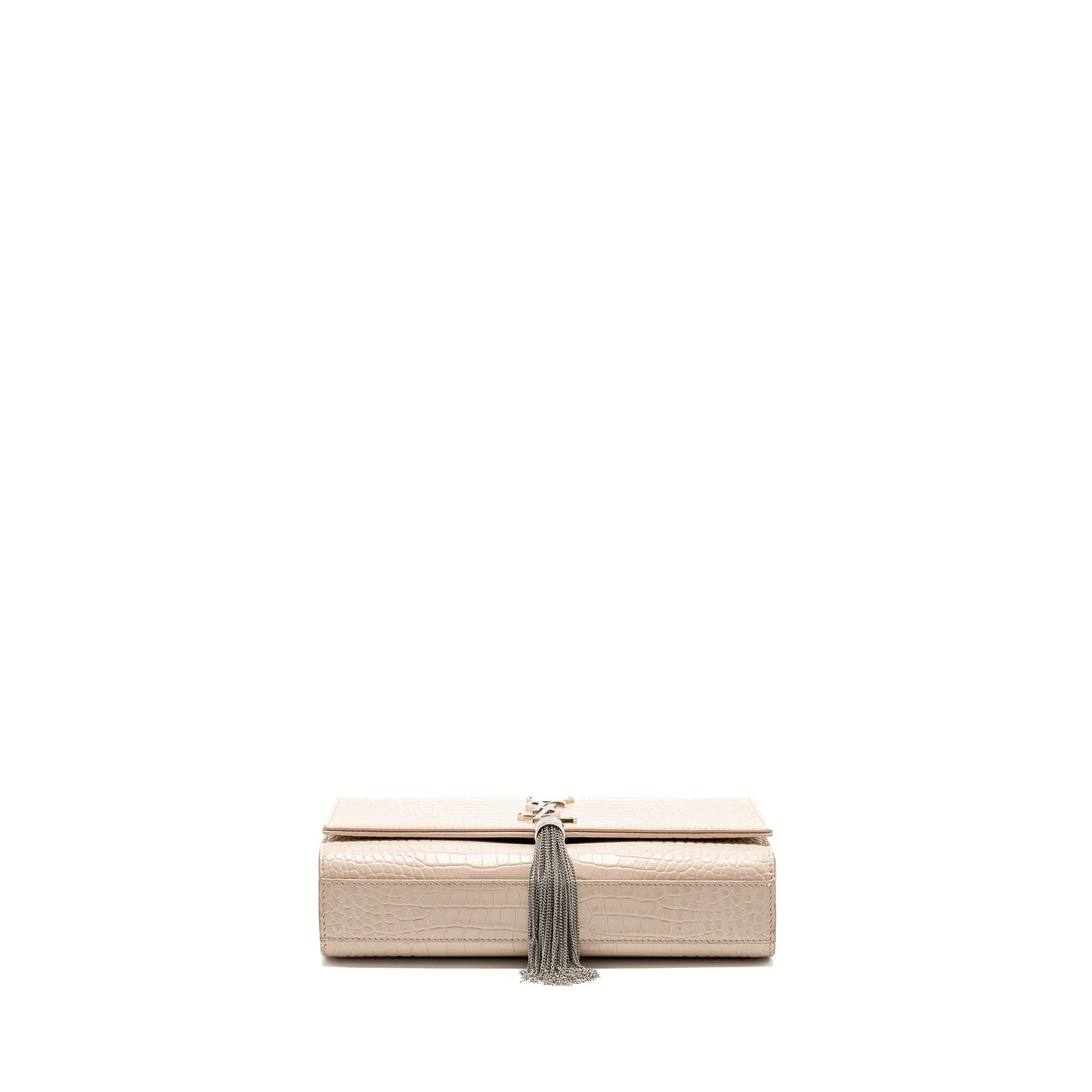 Saint Laurent/ Kate Purse Crocodile-Embossed Calfskin Beige