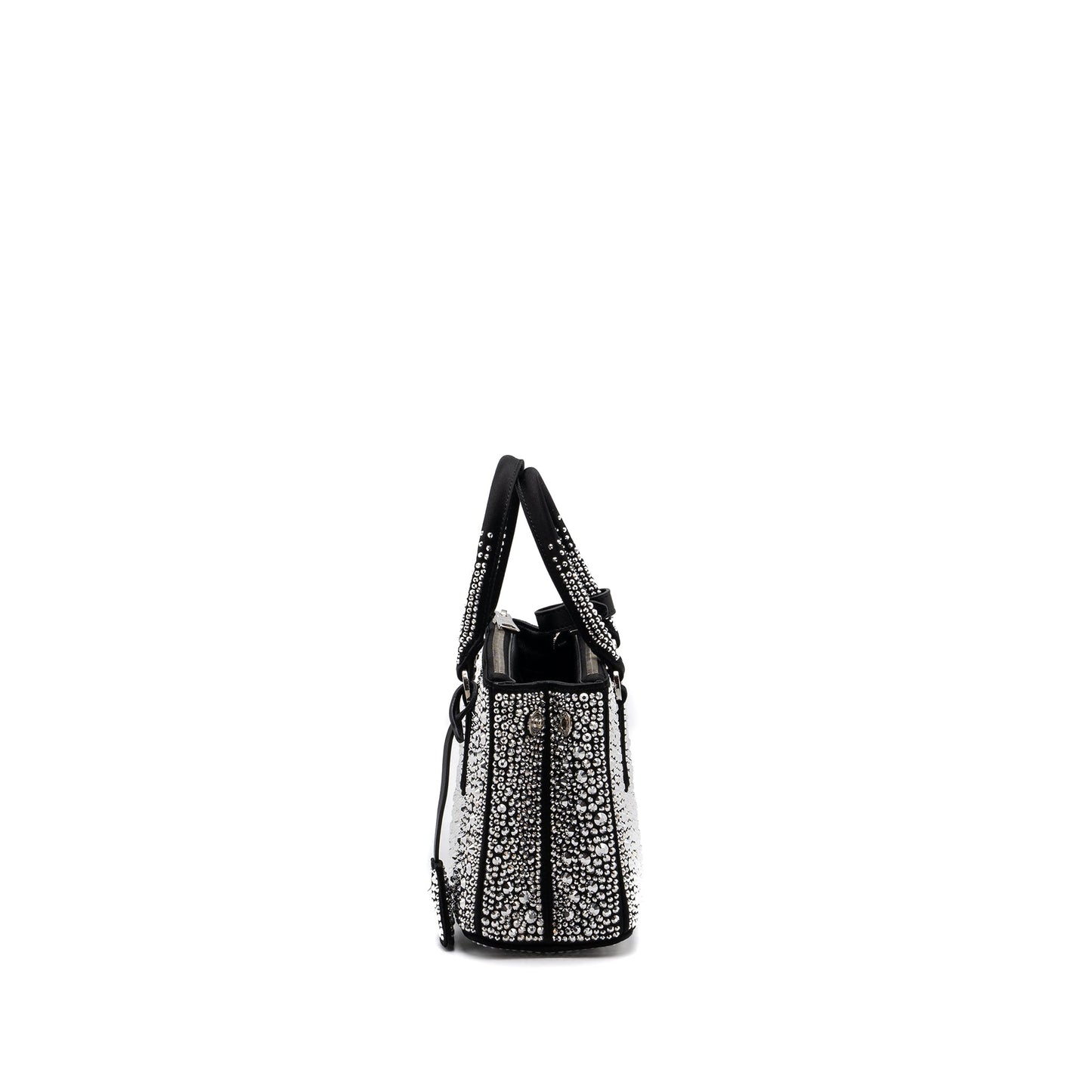 Prada Galleria Satin Mini Purse With Crystal Black