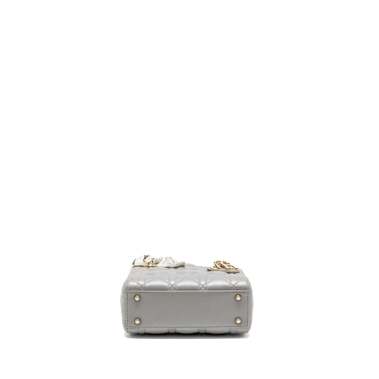 Mini Lady Dior Lambskin Iridescent Grey