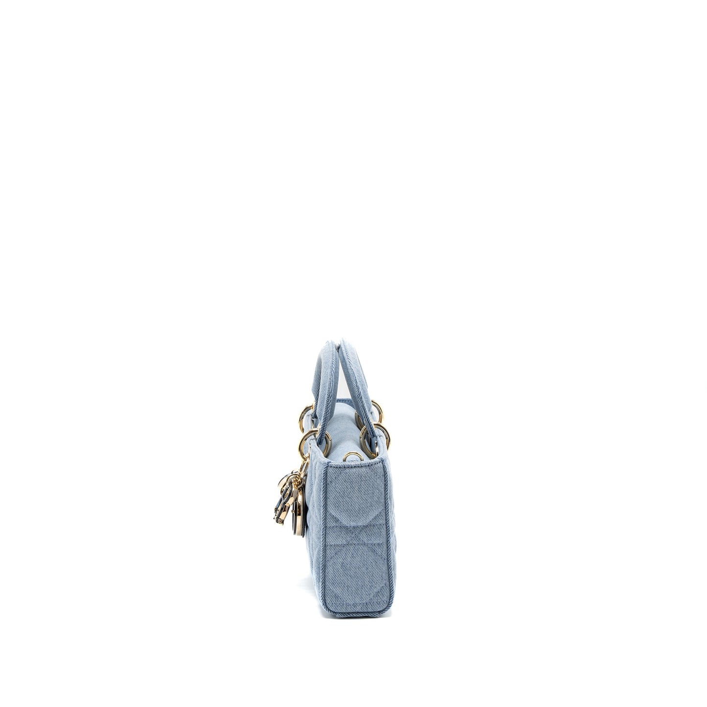 Dior Small Lady D-Joy Purse Macrocannage Denim Blue