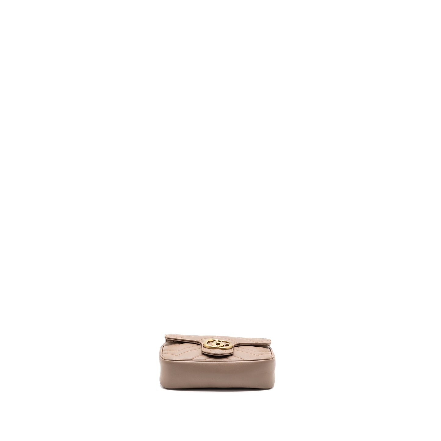 Gucci super mini Marmont Purse calfskin beige