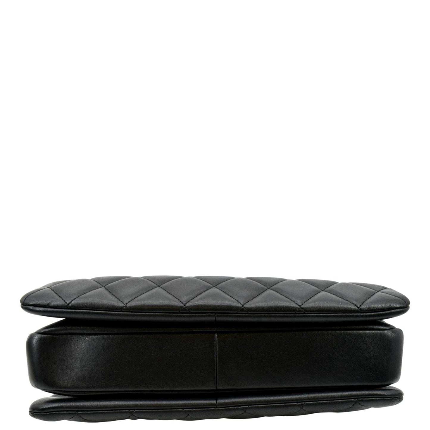 CHANEL Trendy CC Top Handle Flap Quilted Leather Shoulder Bag Black