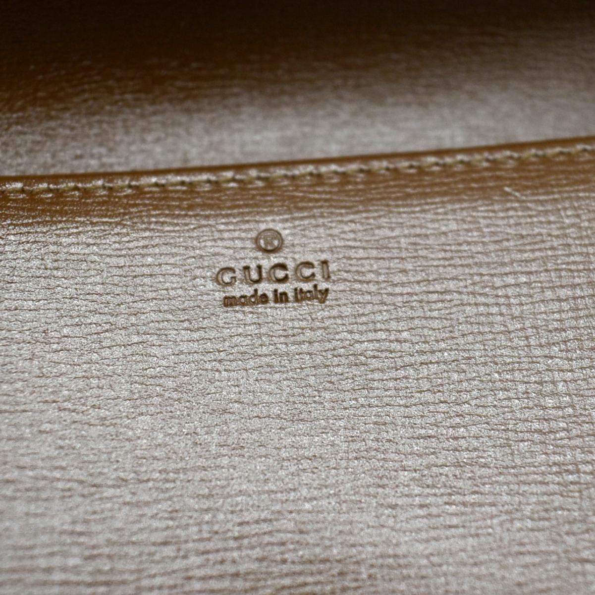 GUCCI Horsebit 1955 GG Supreme Canvas Crossbody Chain Wallet Beige 621392