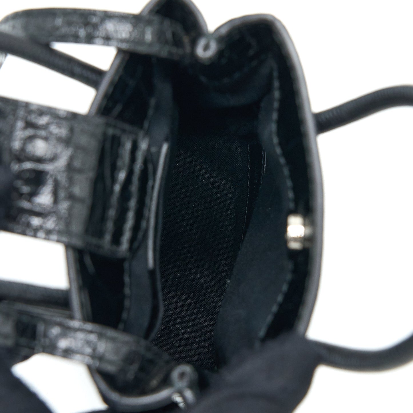 Balenciaga Mini Shopping Phone Pouch Coro-Emboss Calfskin Black