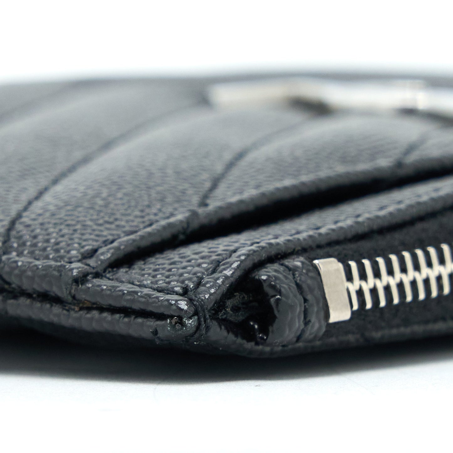 Saint Laurent Cassandra Matelasse Zipped Pouch Grained Calfskin Black