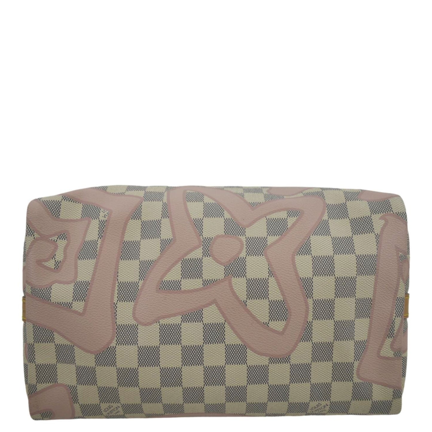 LOUIS VUITTON Tahitienne Speedy 30 Damier Azur Satchel Bag Rose Ballerine