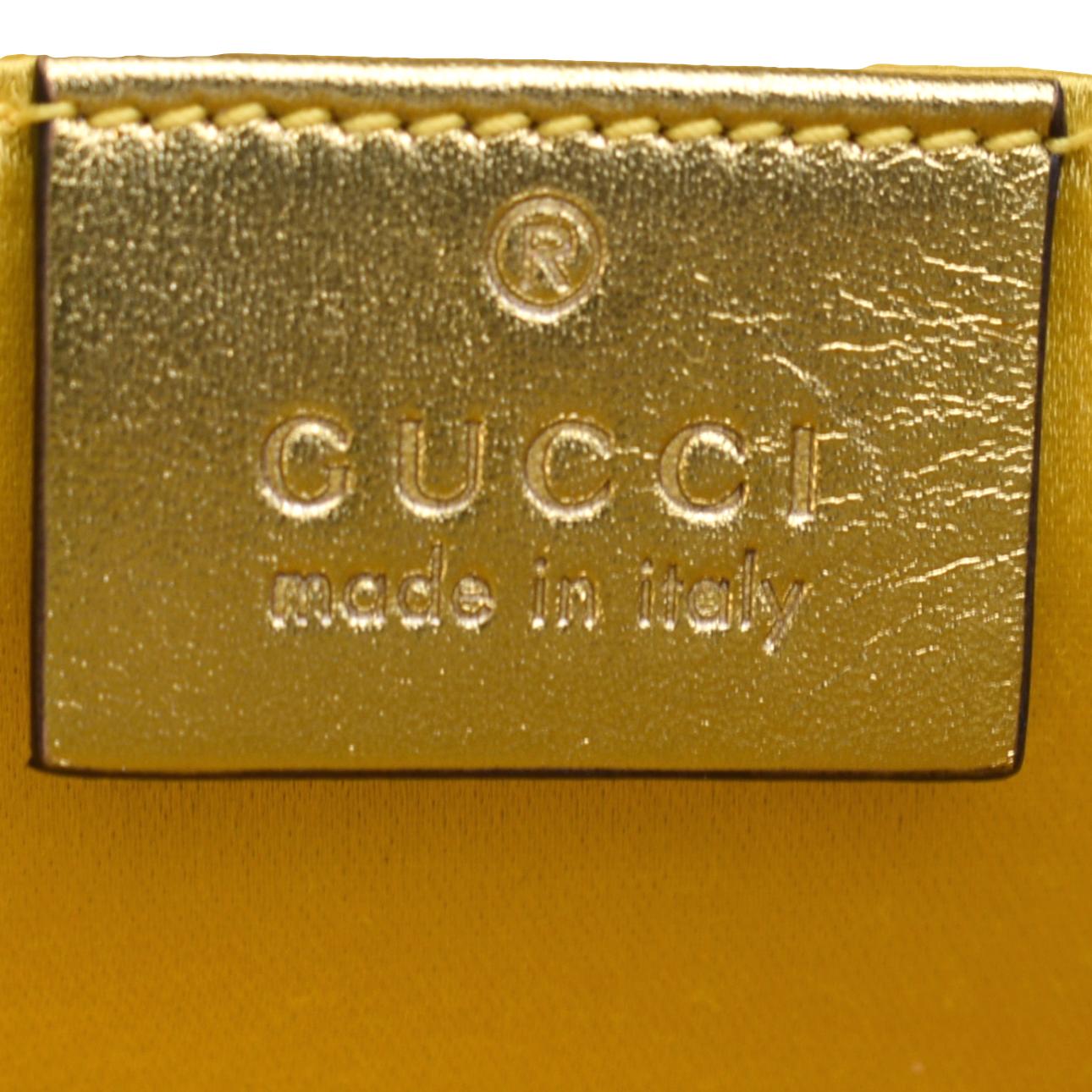 GUCCI GG Mini Marmont Sequin Shoulder Bag Gold 446744