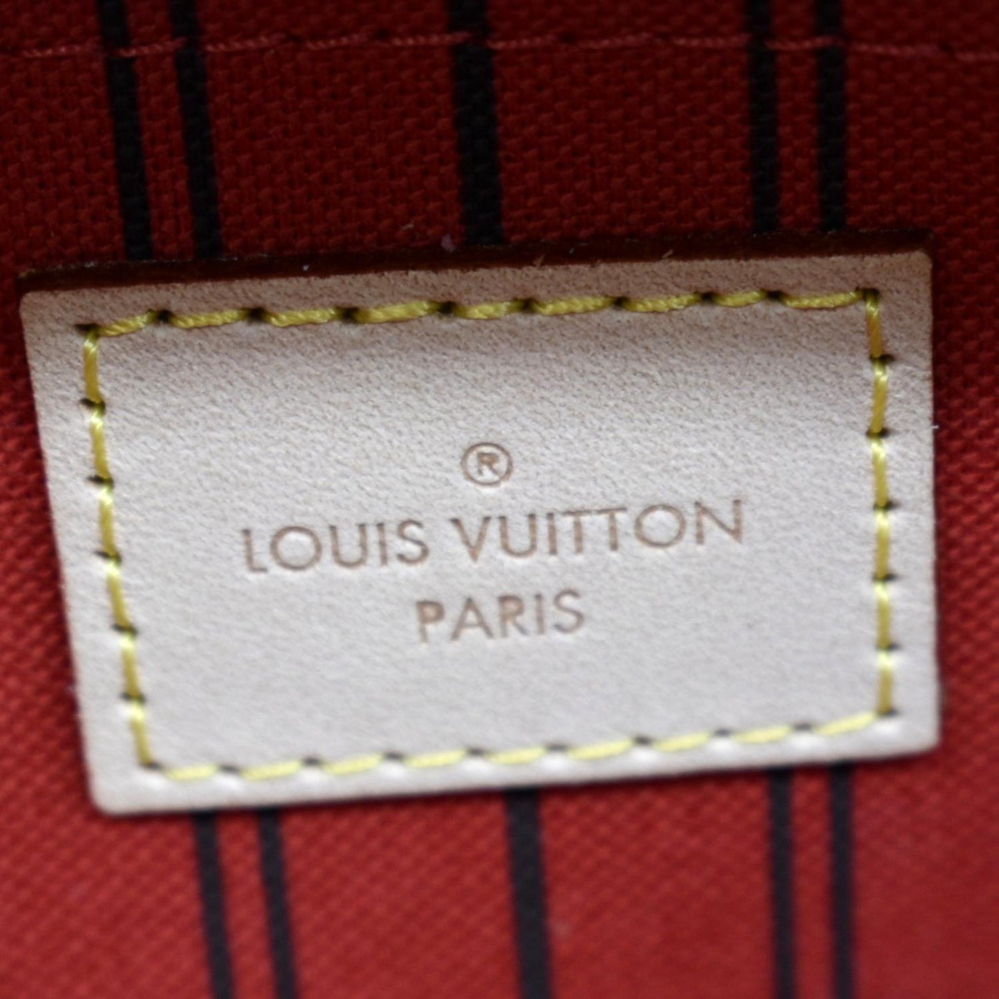 LOUIS VUITTON Neverfull Monogram Canvas Pochette Wristlet Pouch Brown
