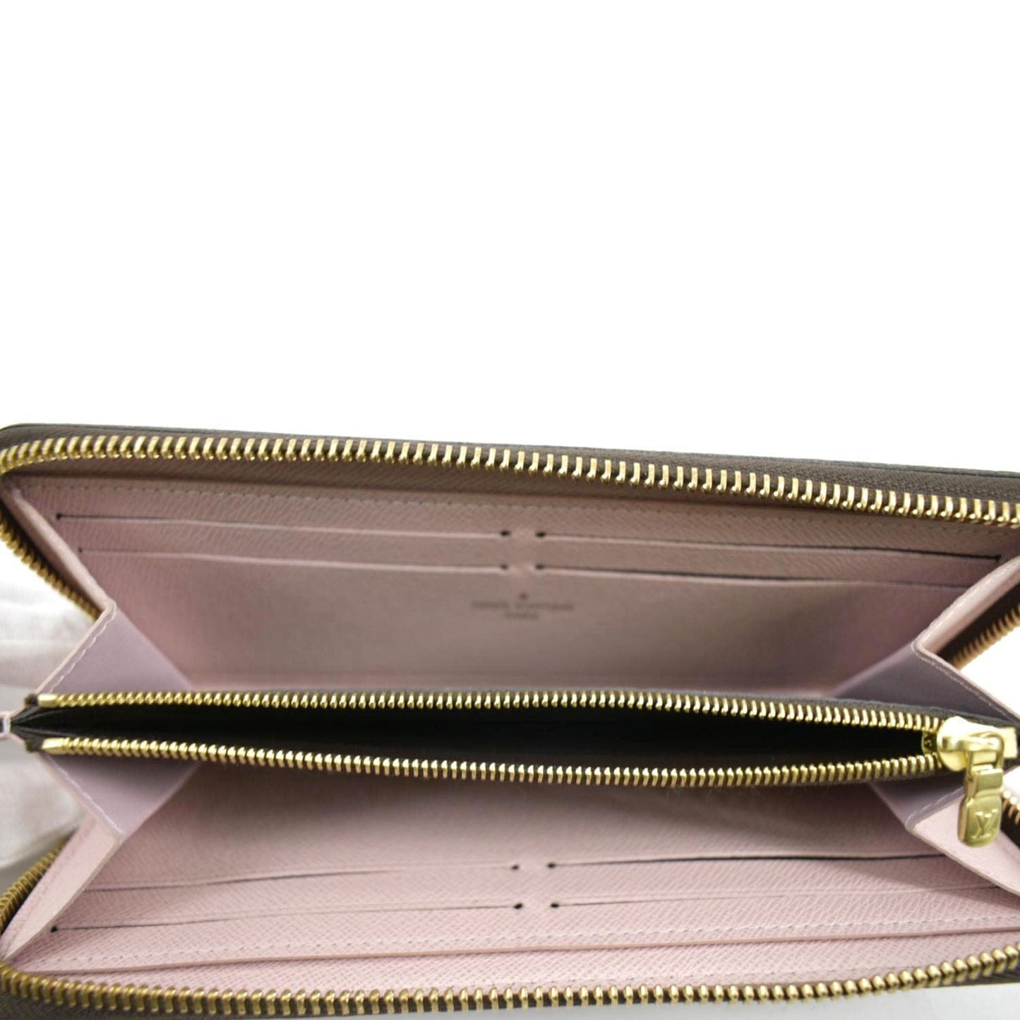 LOUIS VUITTON Clemence Monogram Canvas Zippy Wallet Brown