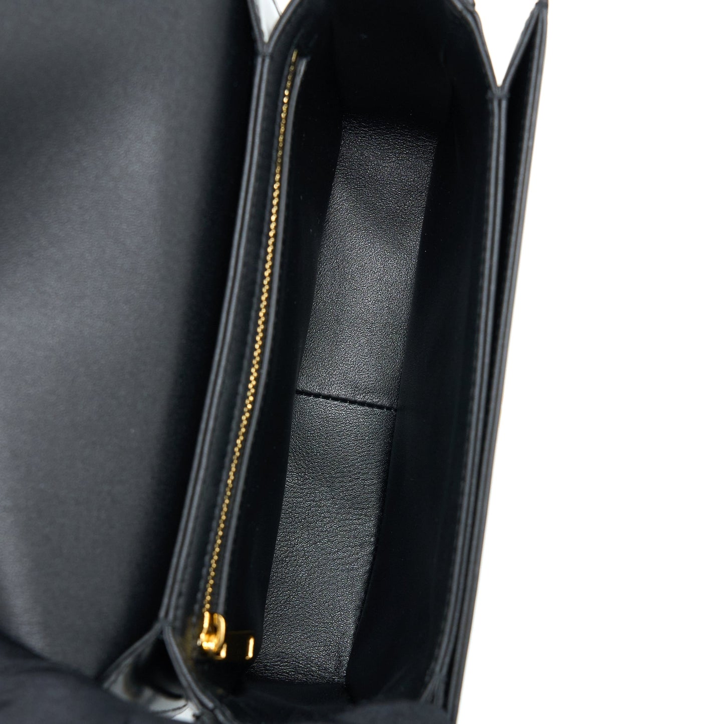 Celine Teen Triomphe Purse In Shiny Calfskin Black