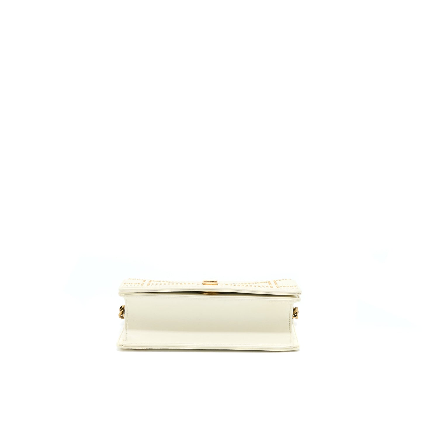 Dior Small Diorama Rockstud Crossbody Purse Lambskin White