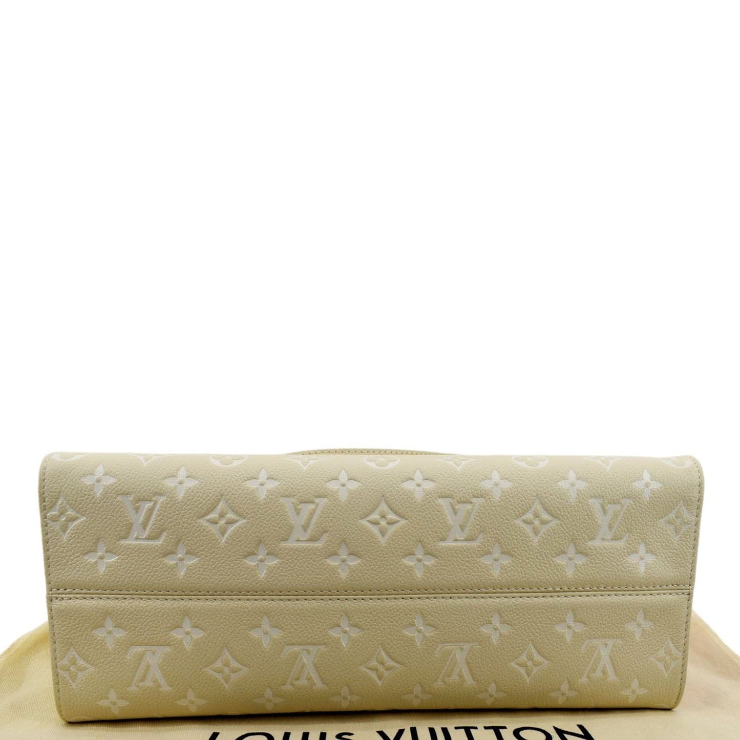 LOUIS VUITTON Onthego Spring City MM Monogram Empreinte Leather Shoulder Bag Cream