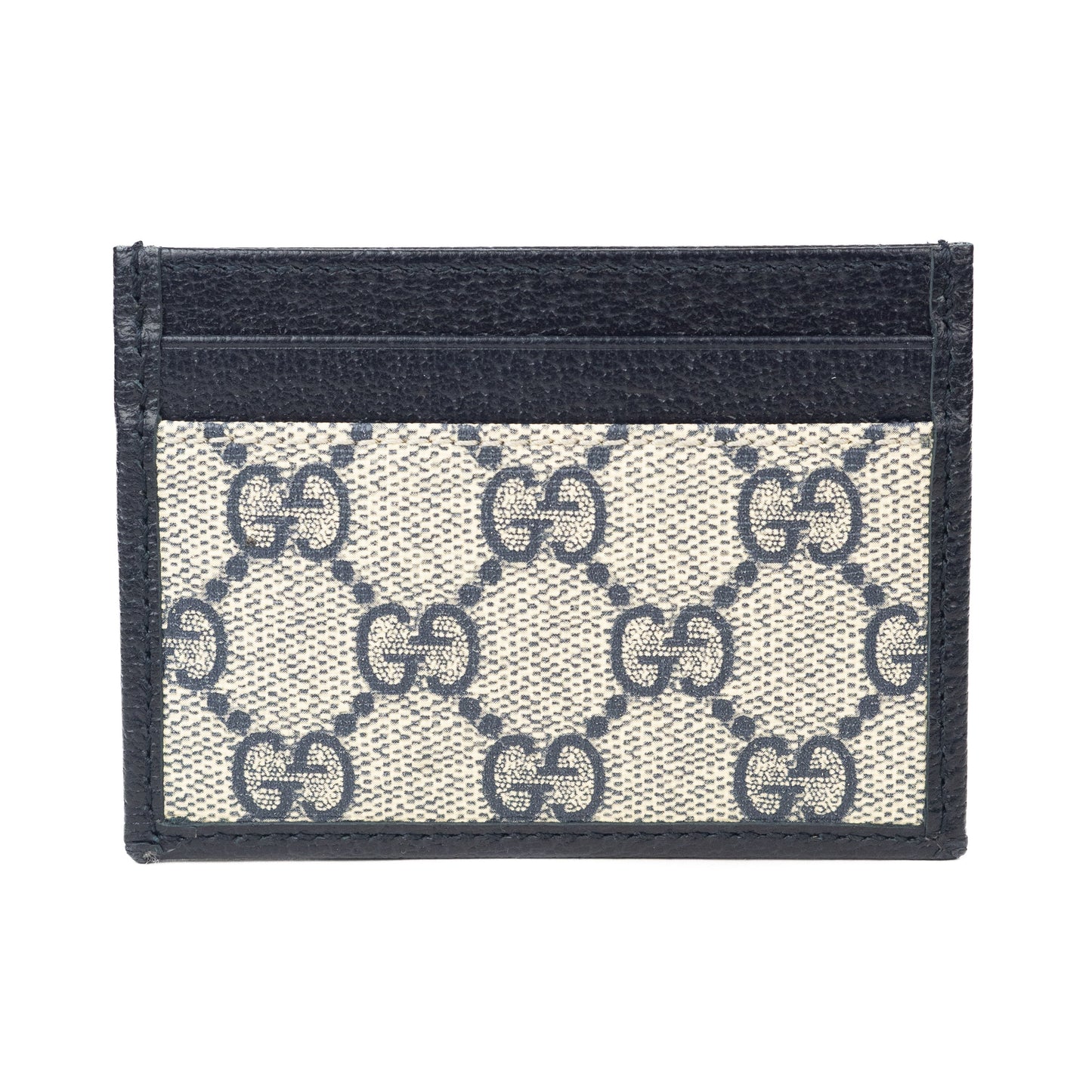 Gucci GG card case in beige and blue