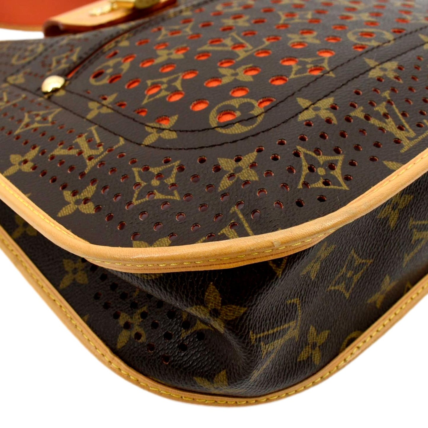 LOUIS VUITTON Perforated Musette Monogram Canvas Crossbody Bag Brown