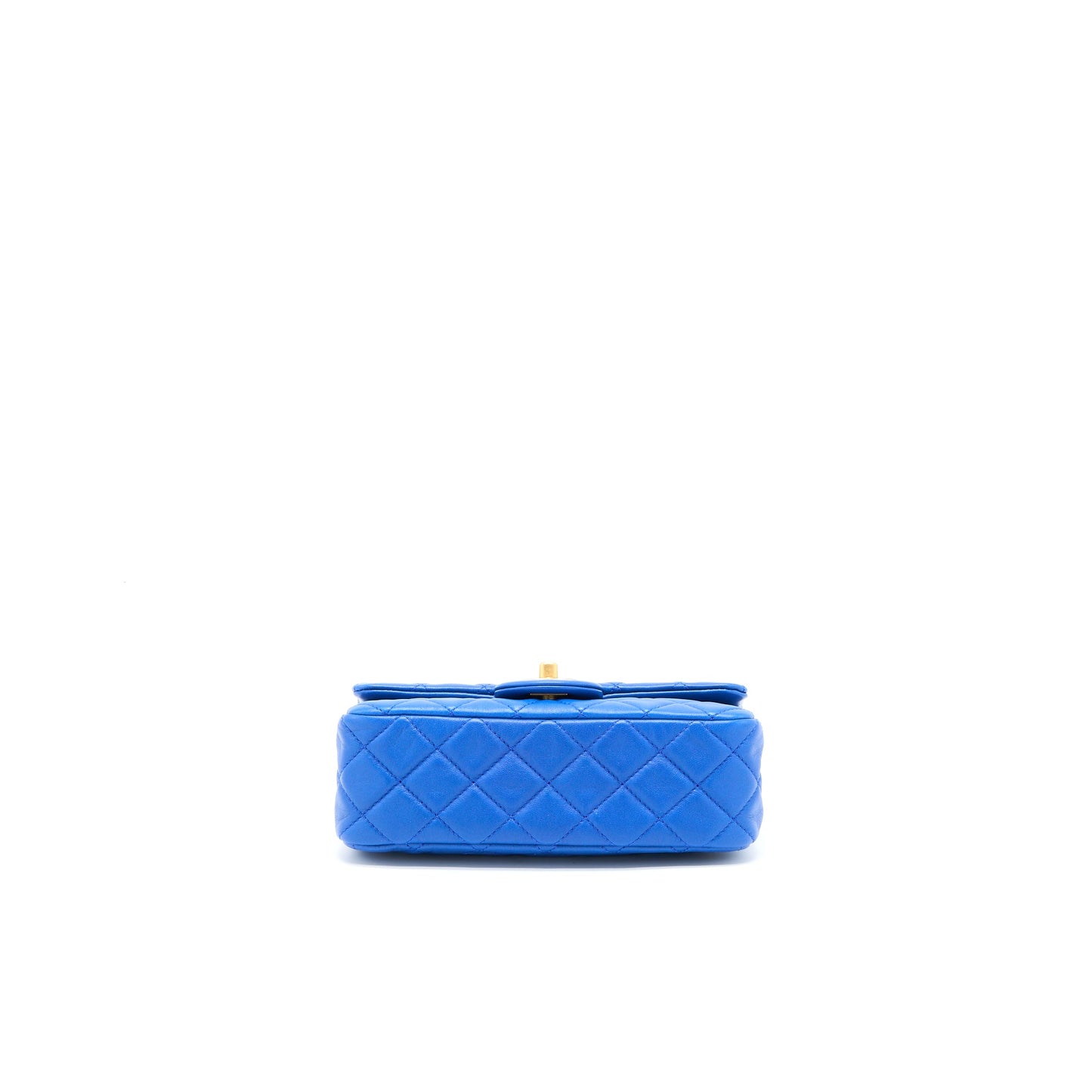 Chanel Pearl Crush Mini Rectangular Lambskin Blue Brushed GHW (Microchip)