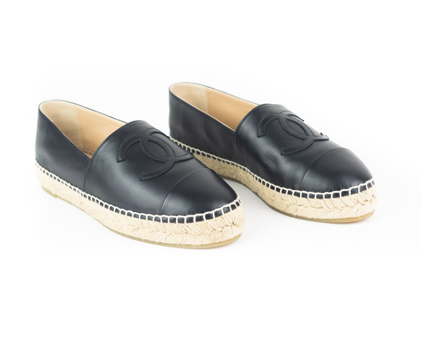Chanel Lambskin CC Espadrilles Black