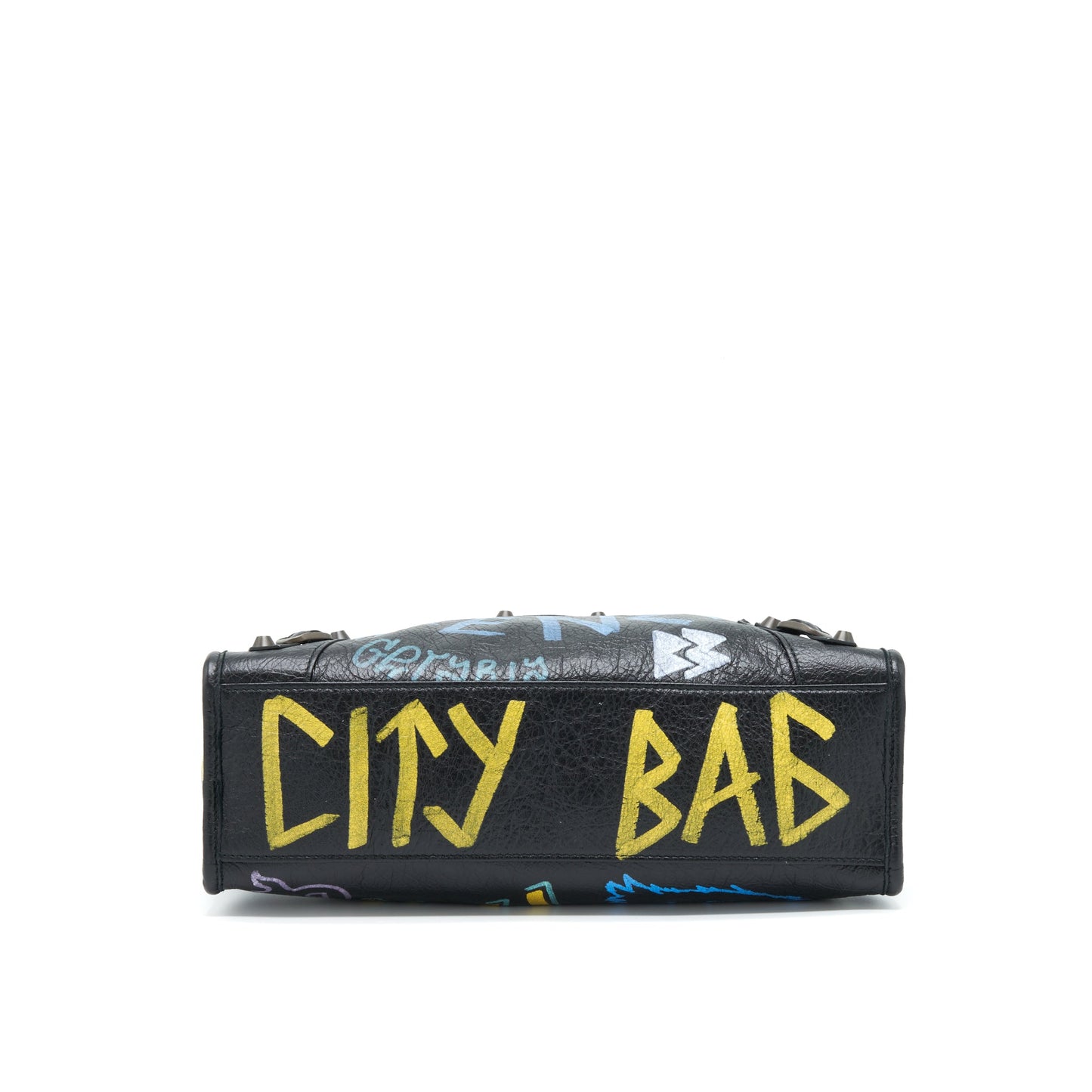 Balenciaga City Purse Black With Multicolour Graffiti Ruthenium Hardware