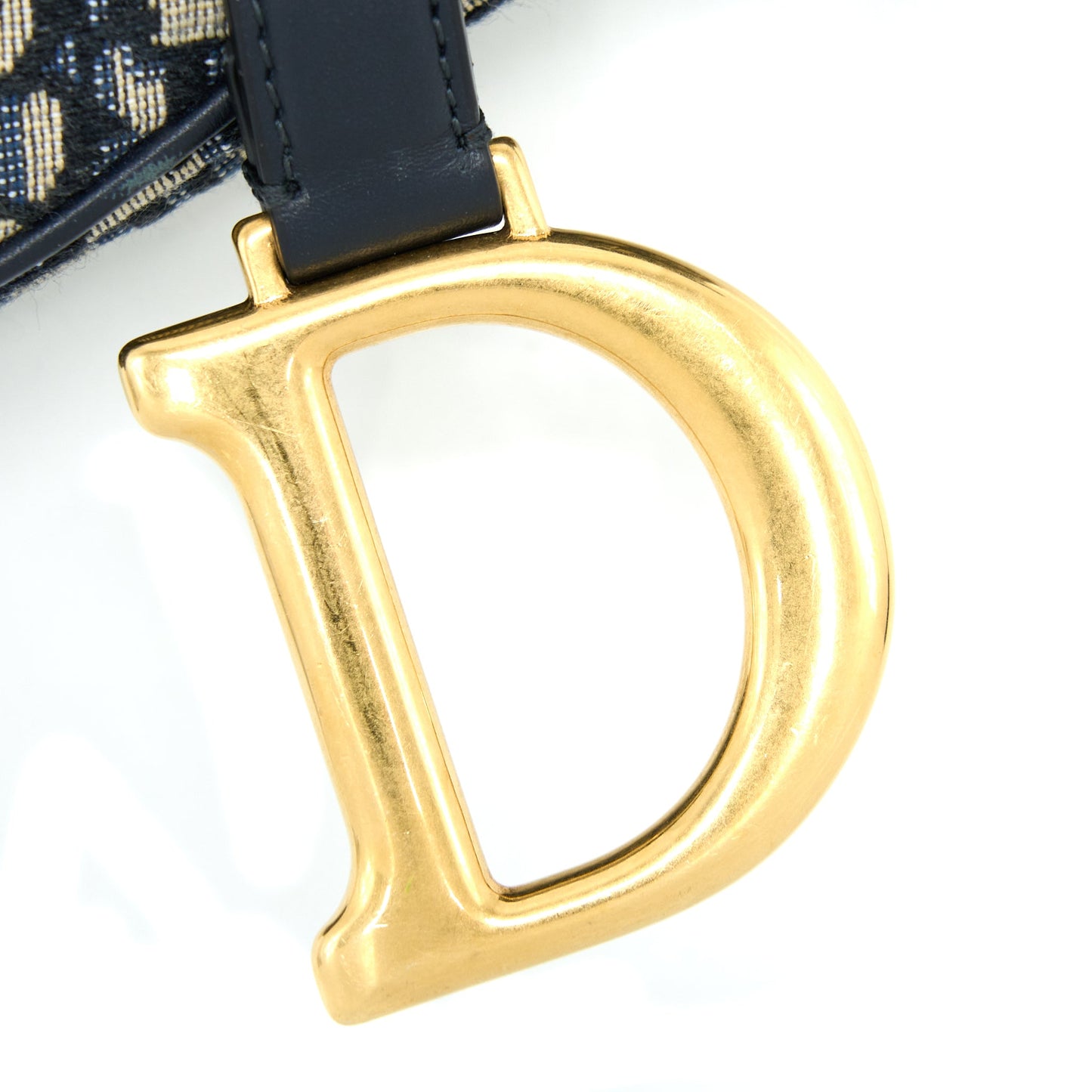 Dior Saddle Purse with Removable Shoulder Strap Oblique Embroidery Blue