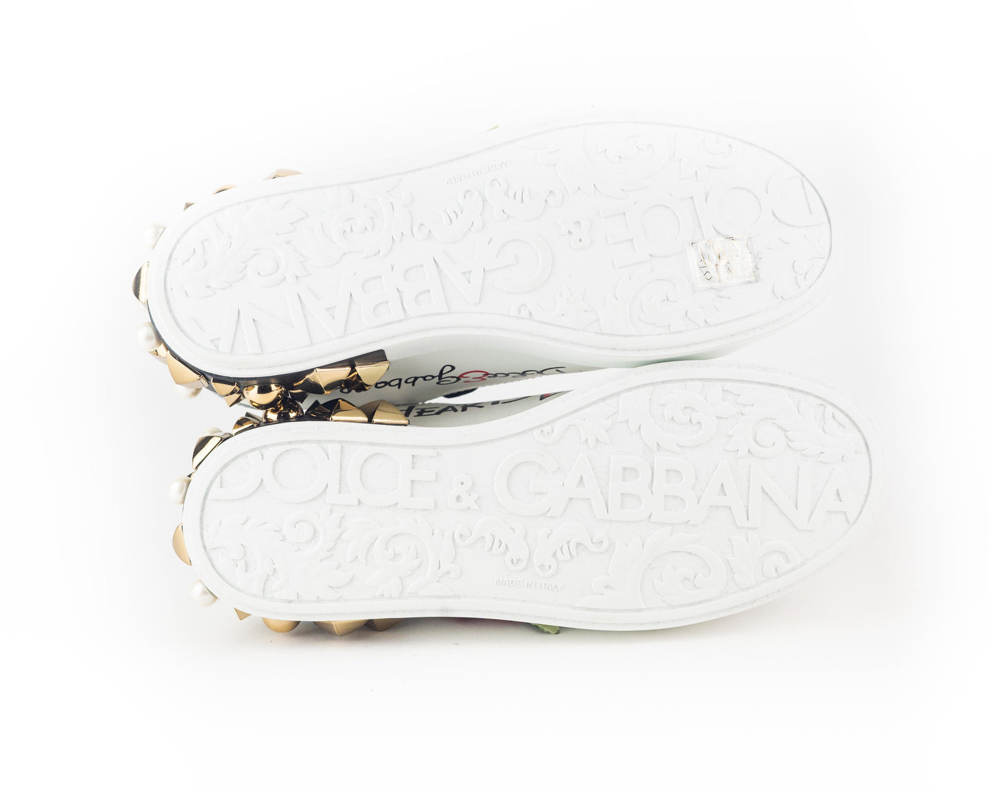 Dolce & Gabbana Portofino Sneakers with Geranium Flower Application