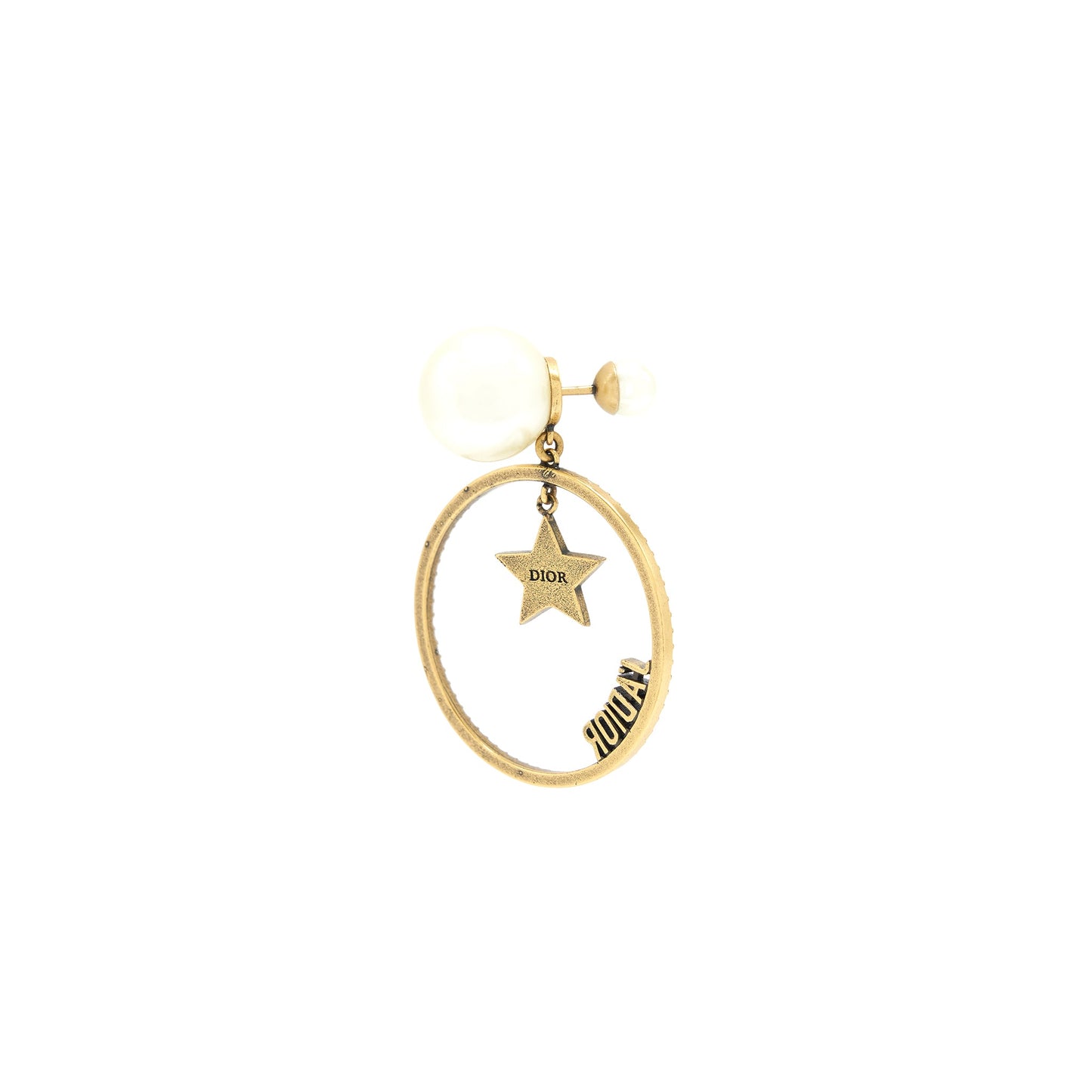 Dior J'adior Round Drop Pearl Earrings With Crystal