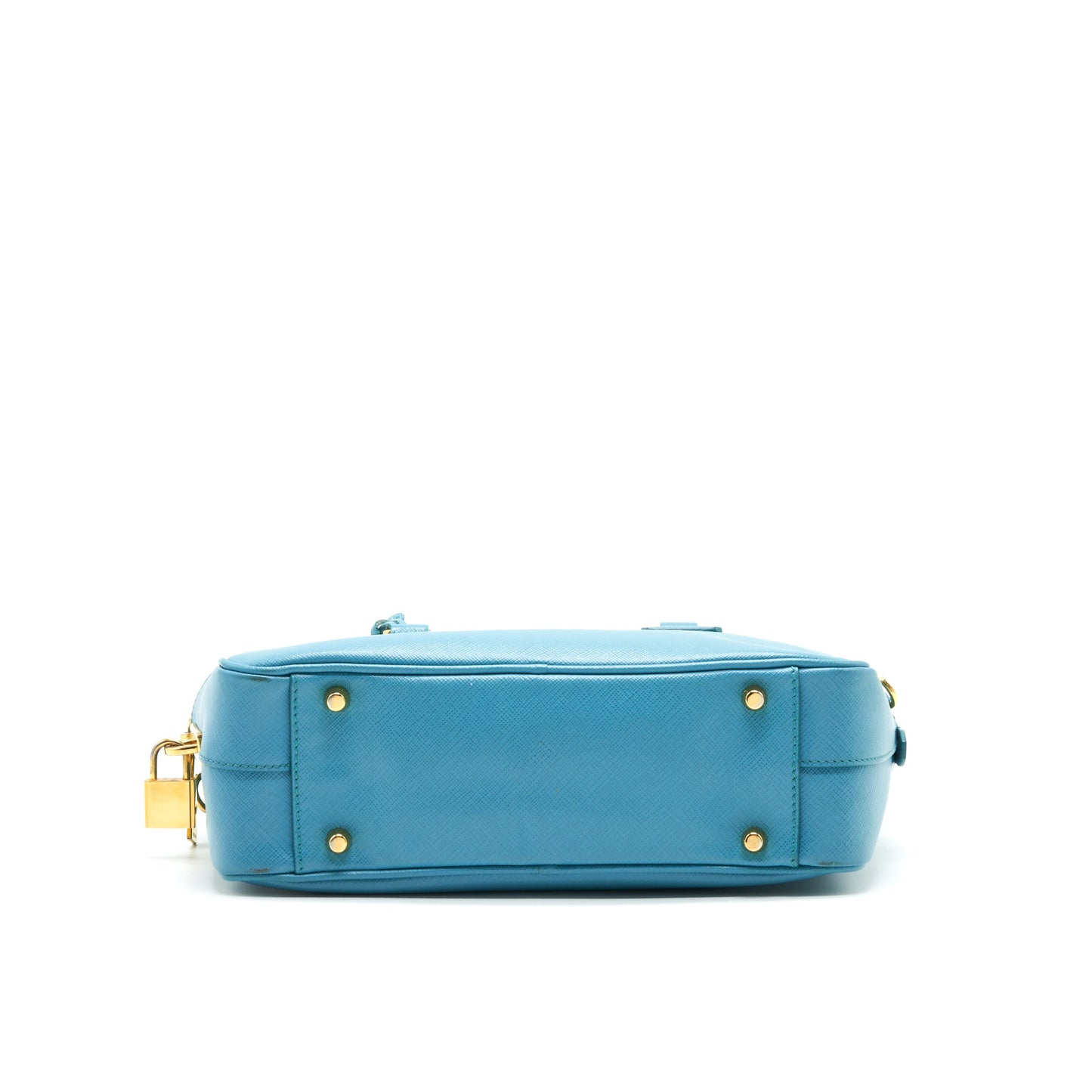 Prada Saffiano Top-handle Purse Blue