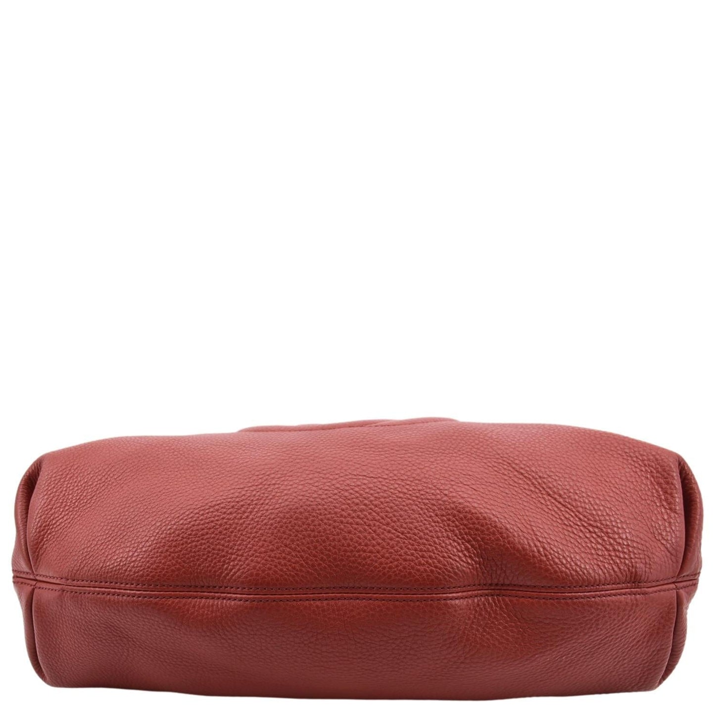 GUCCI Soho Pebbled Leather Hobo Shoulder Bag Red 282304