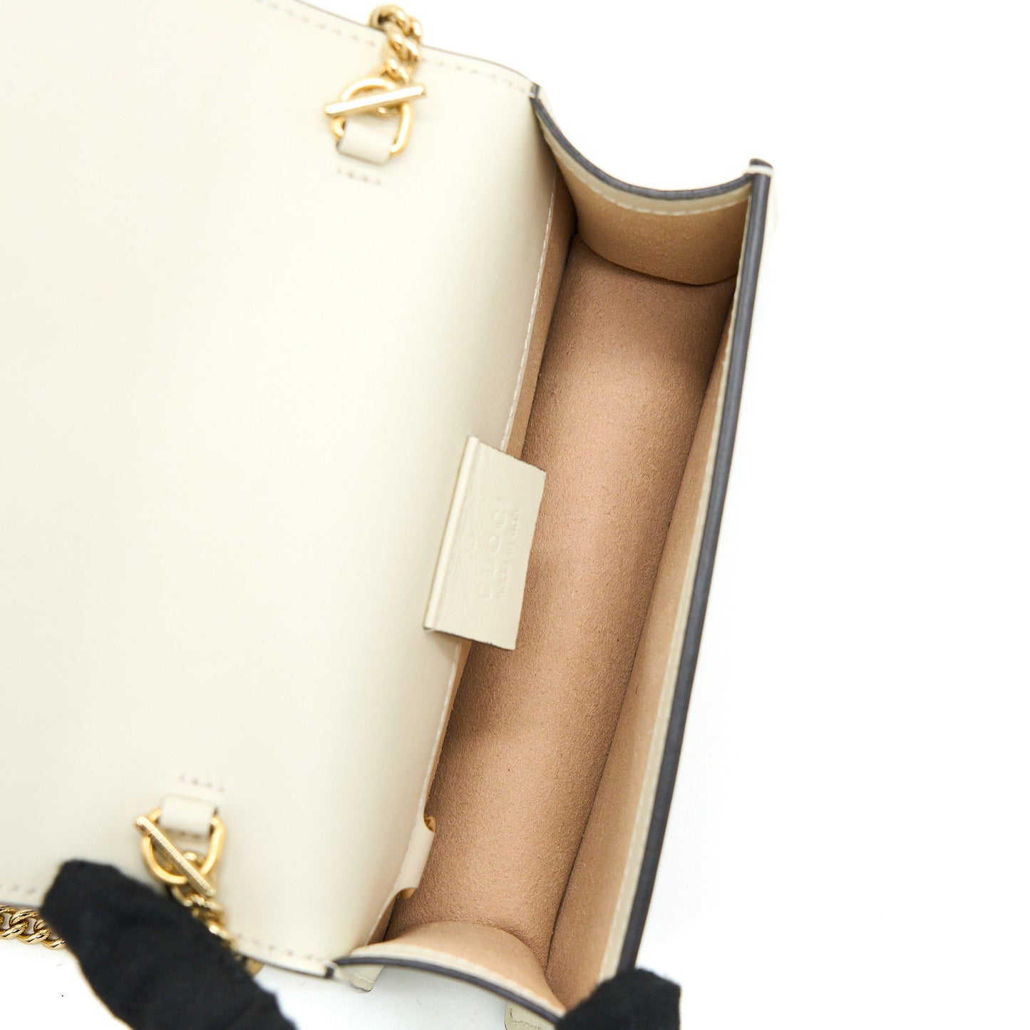 Gucci Sylvie Mini Chain Purse Calfskin White