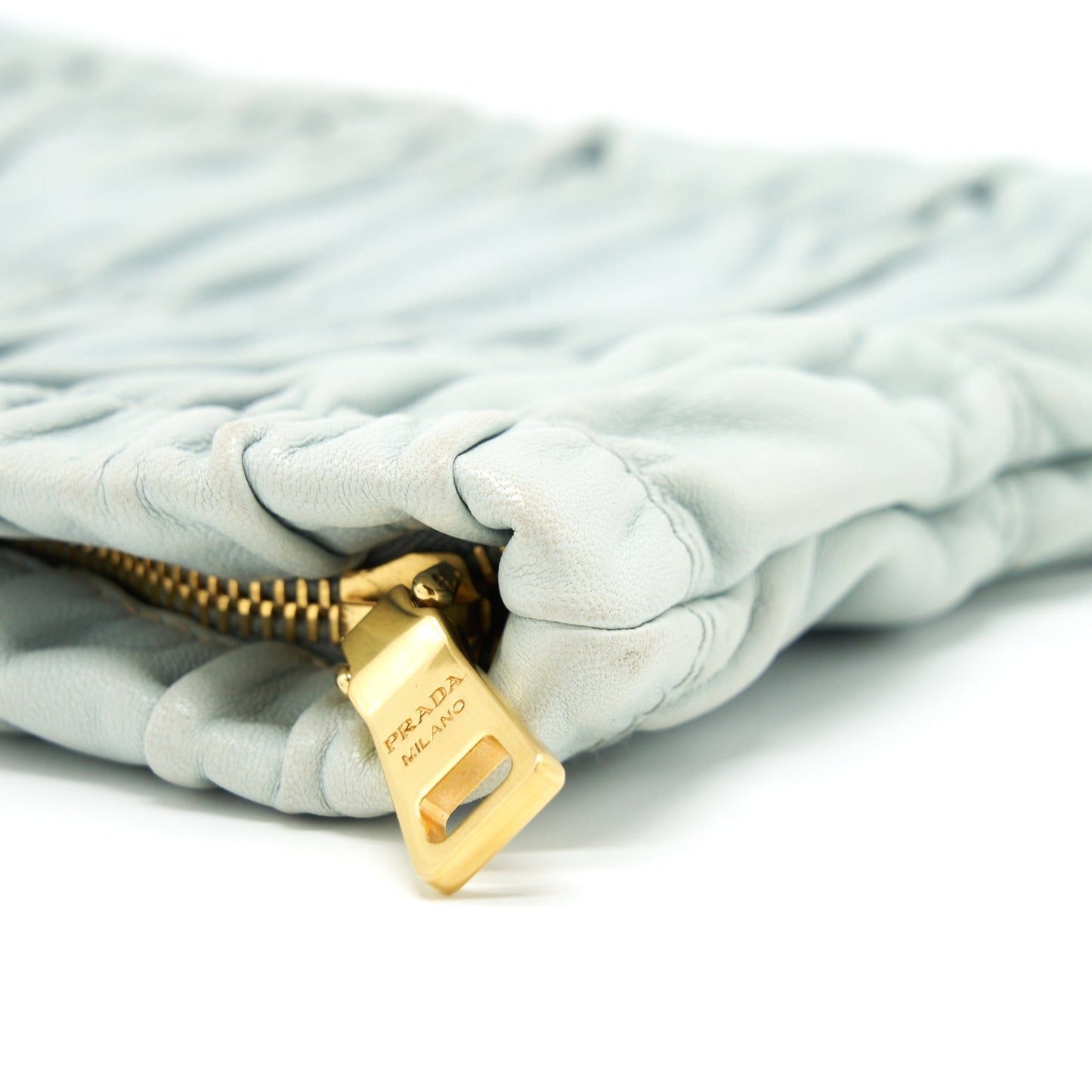 Prada Nappa Gaufre Clutch Light Blue