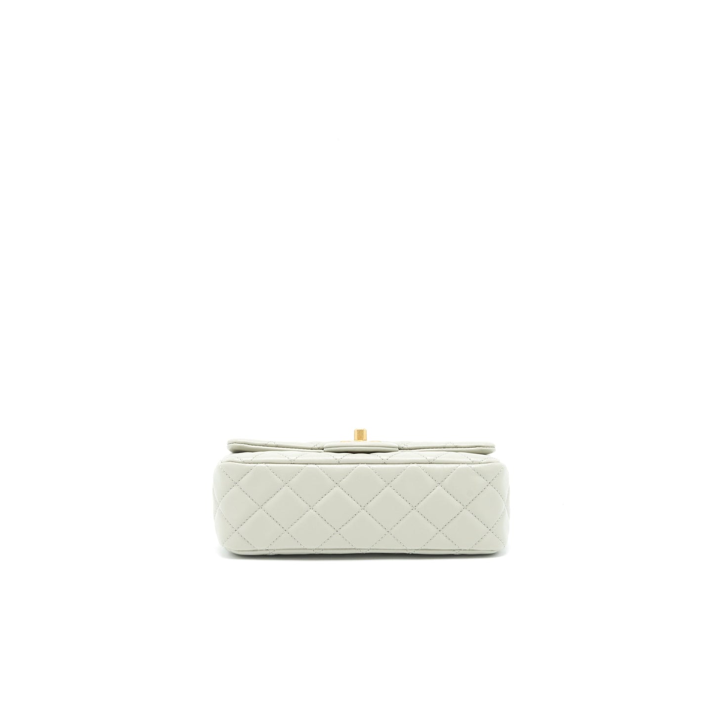 Chanel 22C light Pearl Crush mini Flap Bag Lambskin light Grey GHW (microchip)