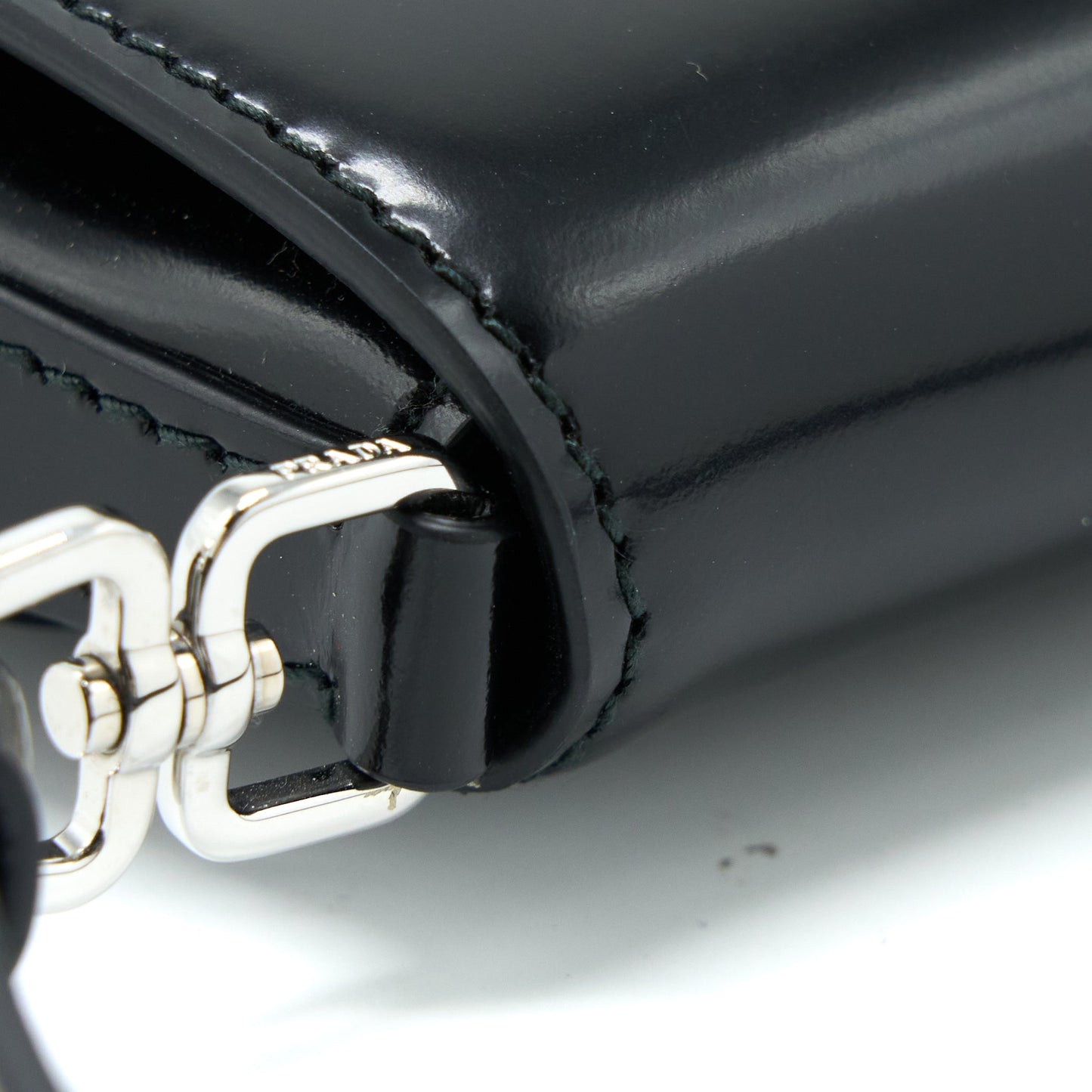 Prada Cleo Mini Purse Brushed Leather Black
