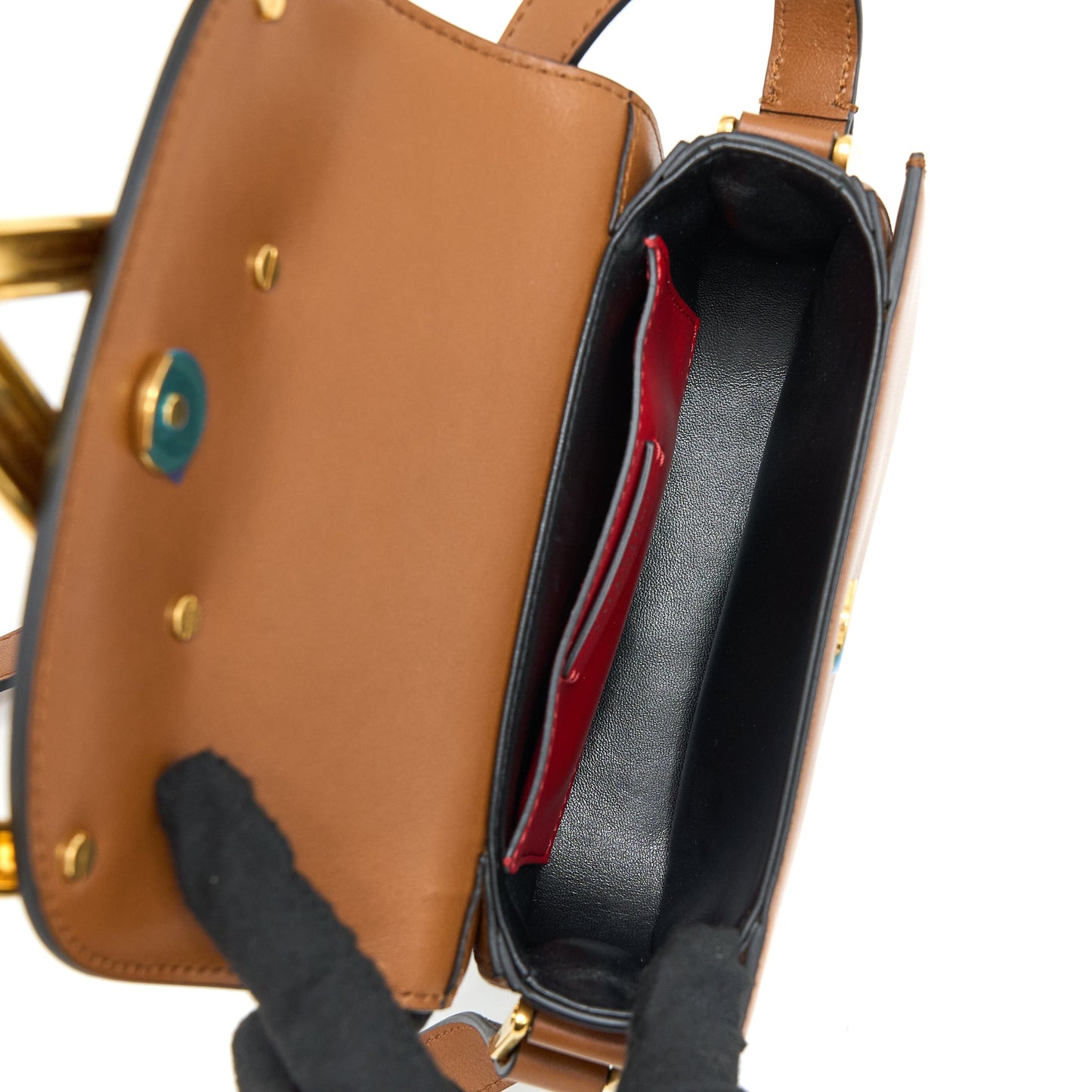 Valentino Small Supervee Crossbody Purse Calfskin Brown