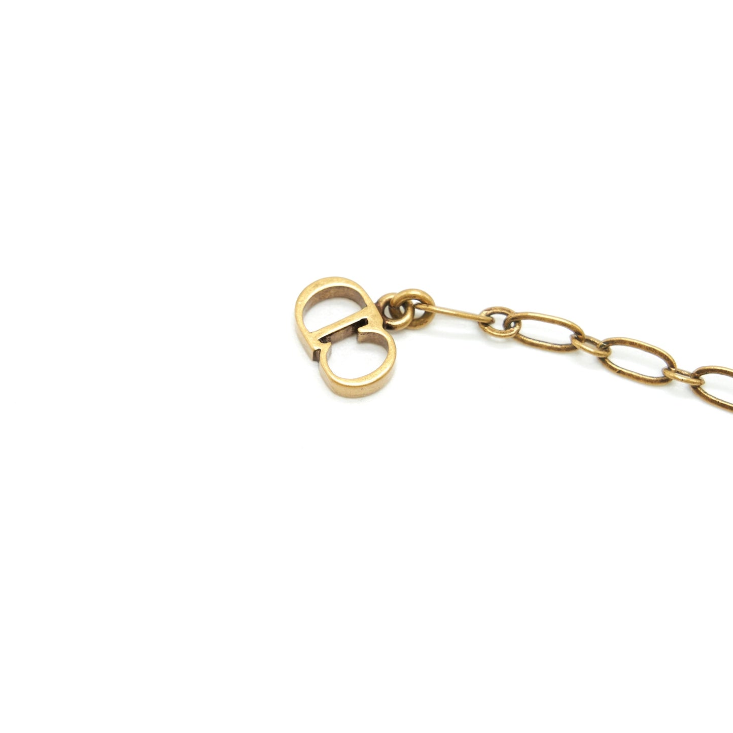 Dior JâADior Choker Antique Gold finish Metal and Black Grosgrain Ribbon