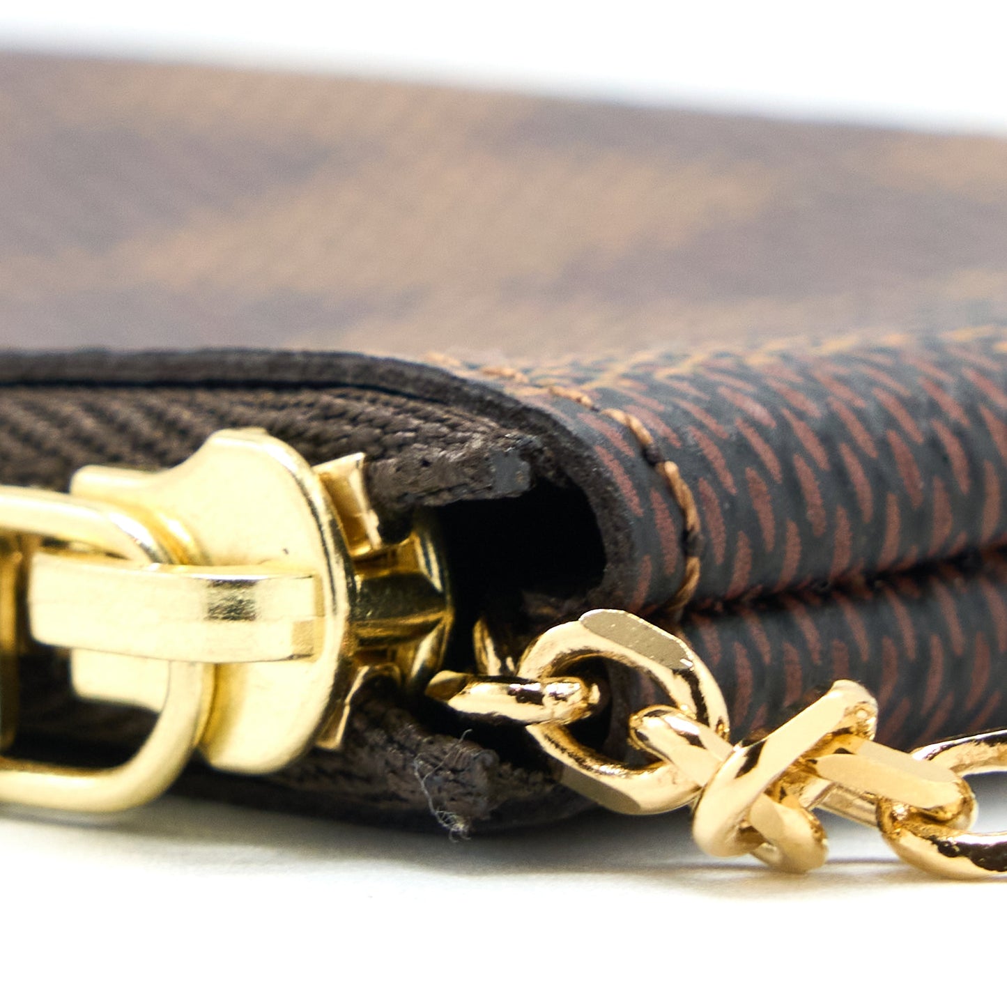 Louis Vuitton Key Pouch Damier Ebene Canvas Brown