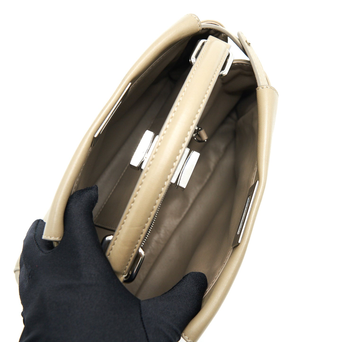 Fendi Mini Peekaboo Light Grey SHW