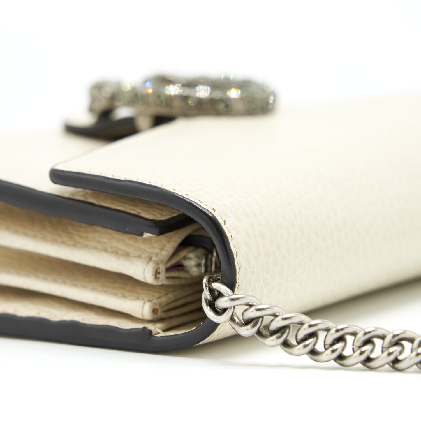 Gucci Dionysus Chain Wallet Calfskin Cream
