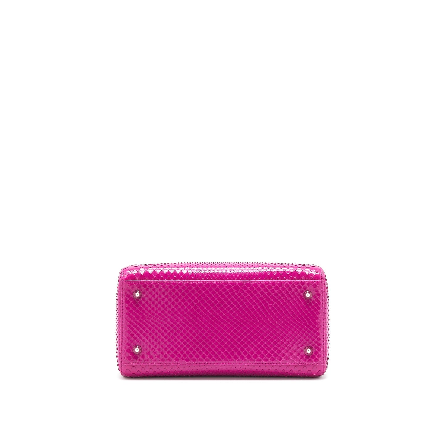 Dior Medium Lady Dior Purse Python Dark Pink