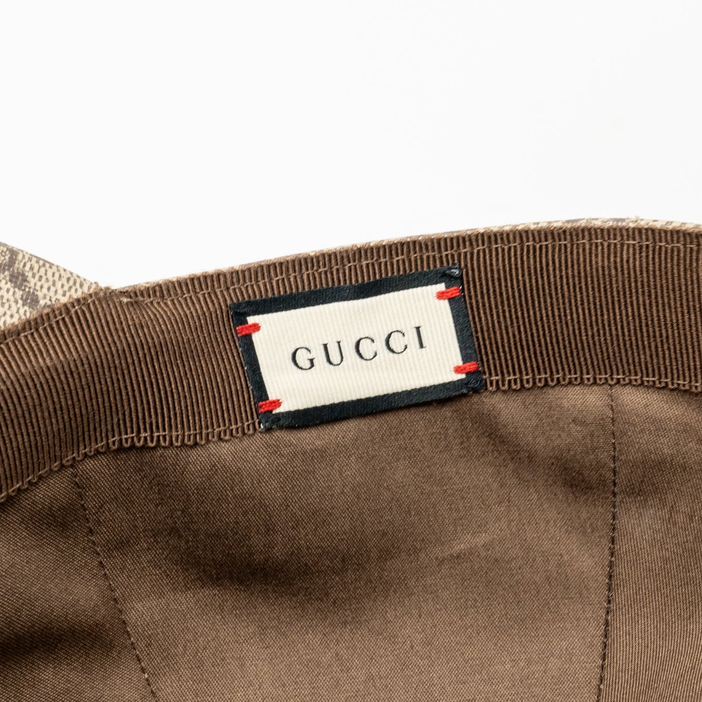 Gucci Size M Boutique Baseball Hat Monogram Canvas Beige/Red
