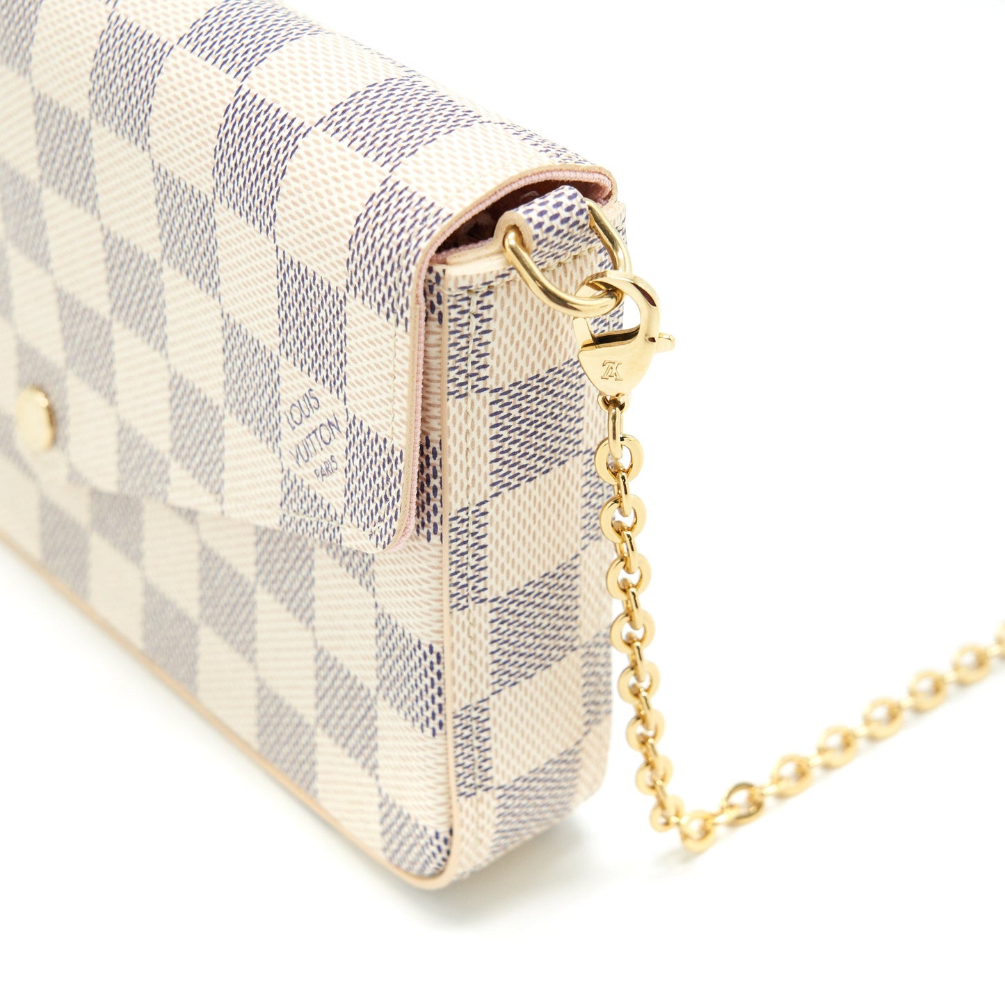 Louis Vuitton Felicie Pochette Damier Azur Canvas