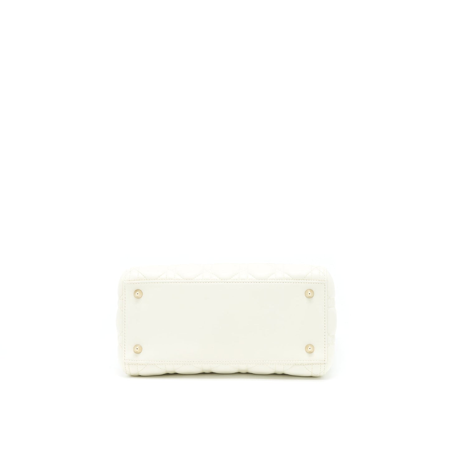 Dior Medium Lady Dior Purse Lambskin White