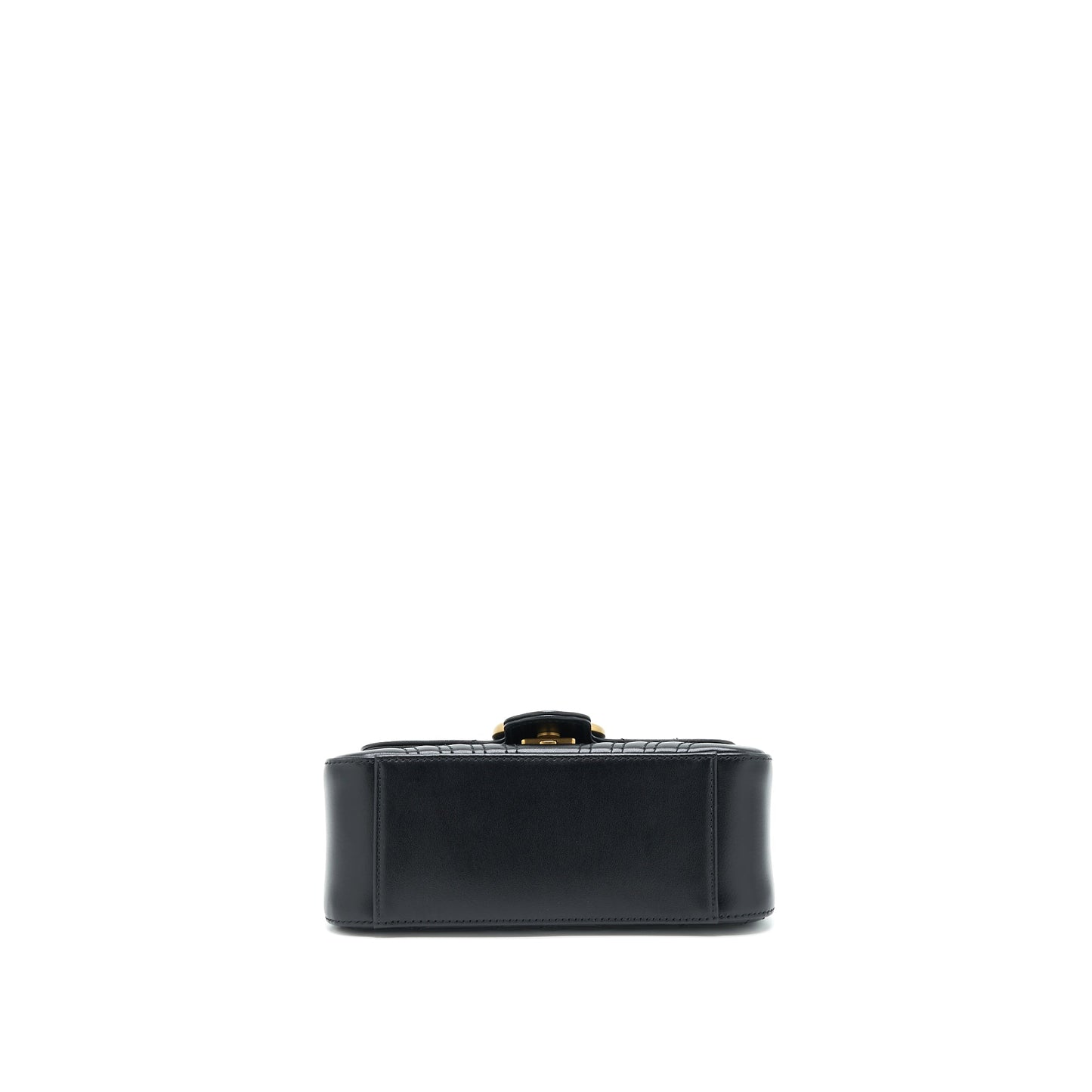 Gucci Marmont Mini Top Handle Purse Calfskin Black