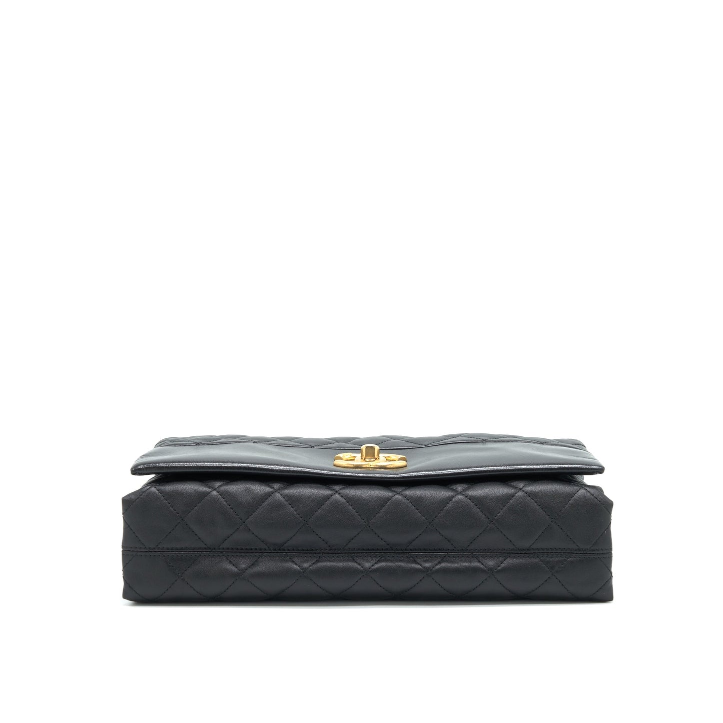 Chanel Large Single Flap Bag Calfskin Black GHW