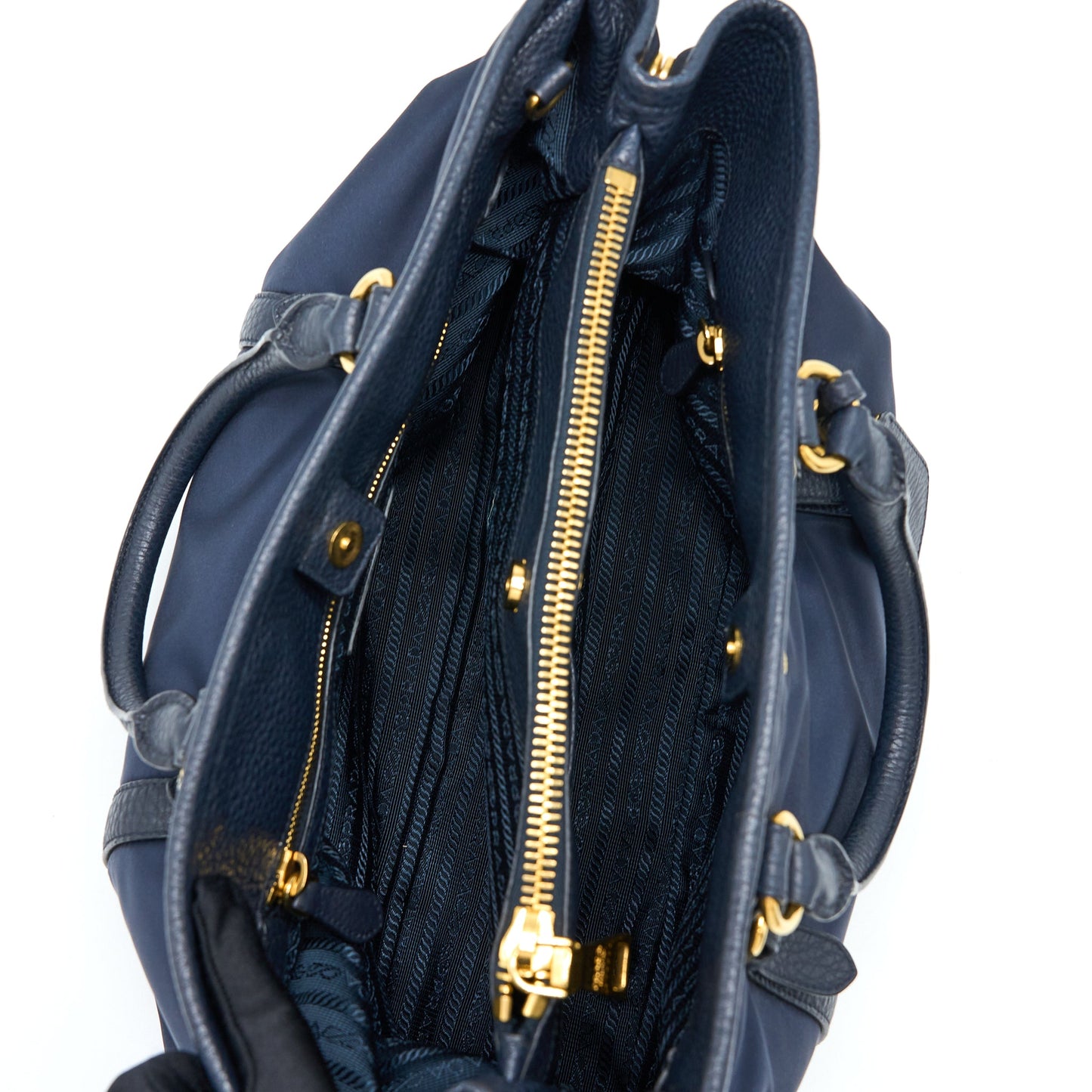 Prada Tessuto Tote Purse Nylon Dark Blue