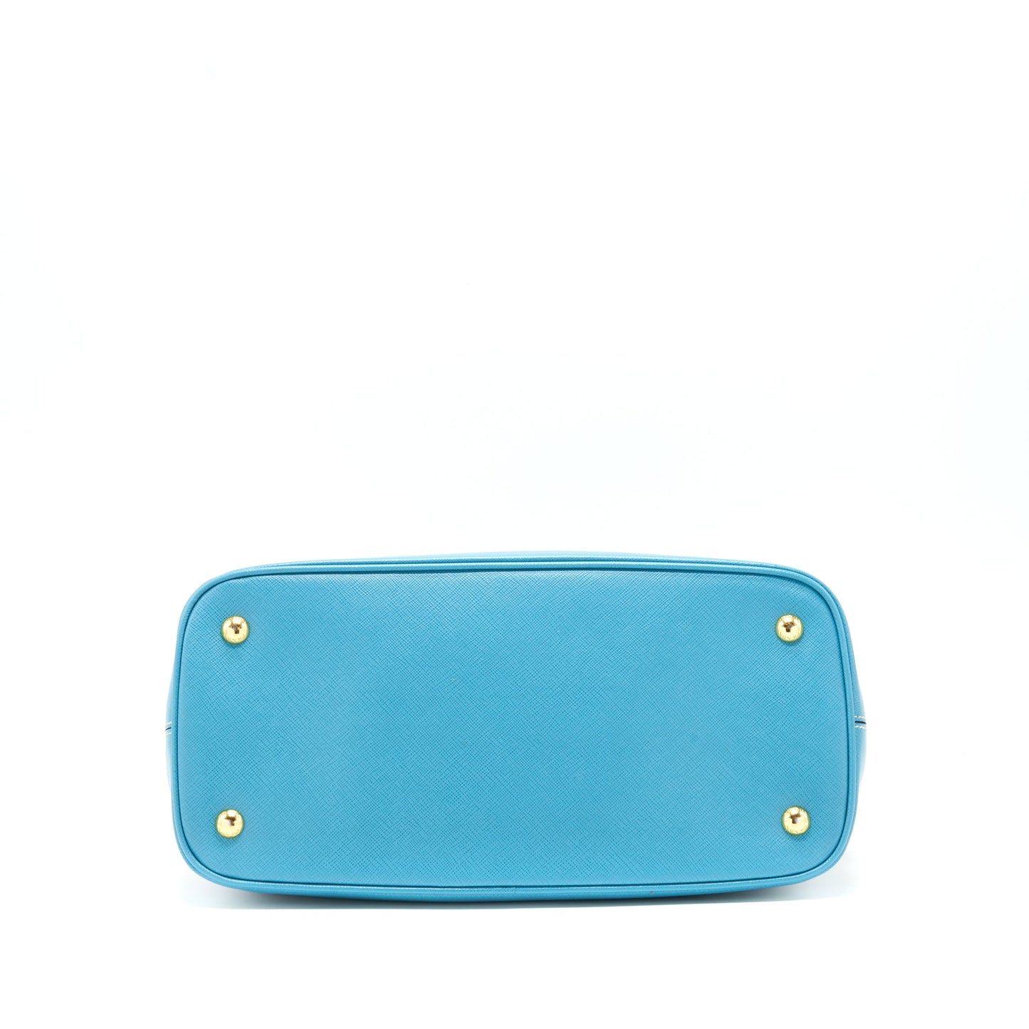 Prada Saffiano Lux Bi Colour Promenade Done Tote Purse Bluette/Turchese Blue