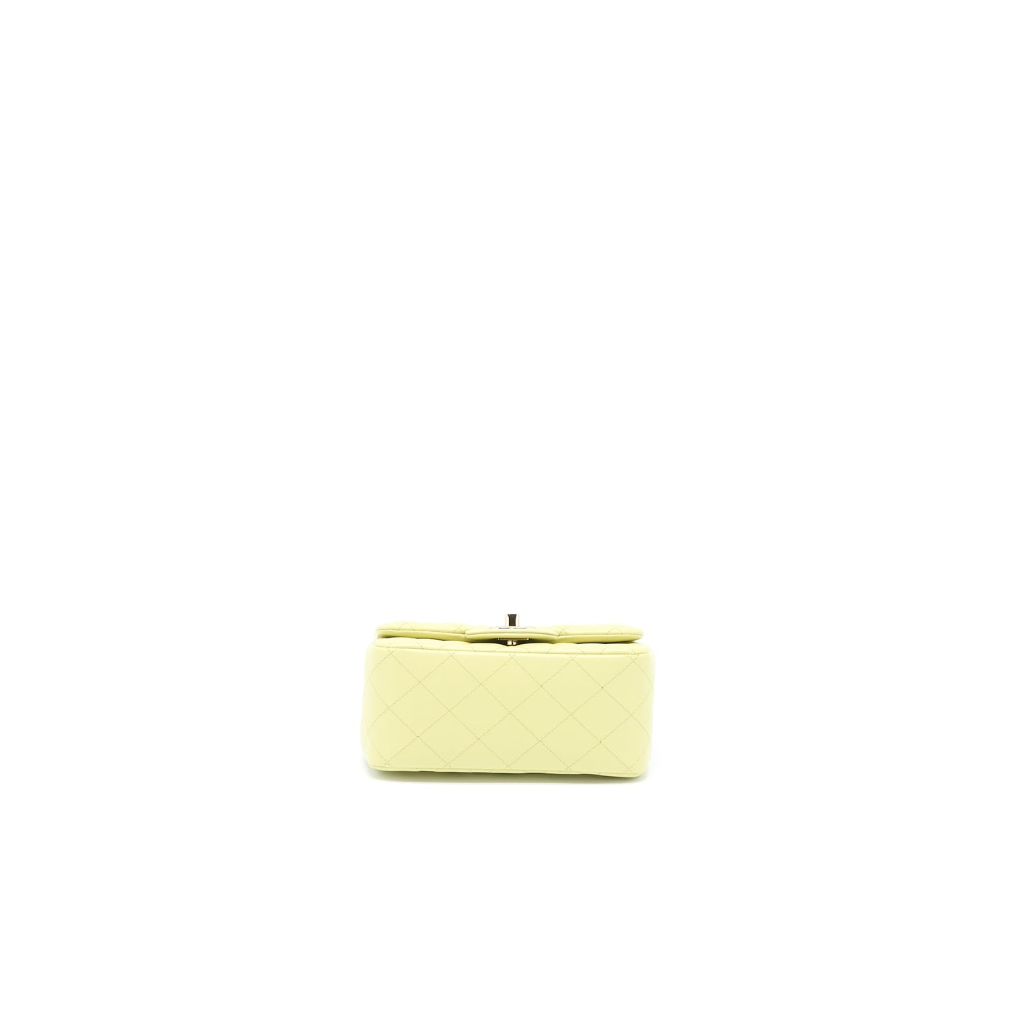Chanel 23C Mini Square Flap Bag Lambskin Light Green LGHW (Microchip)