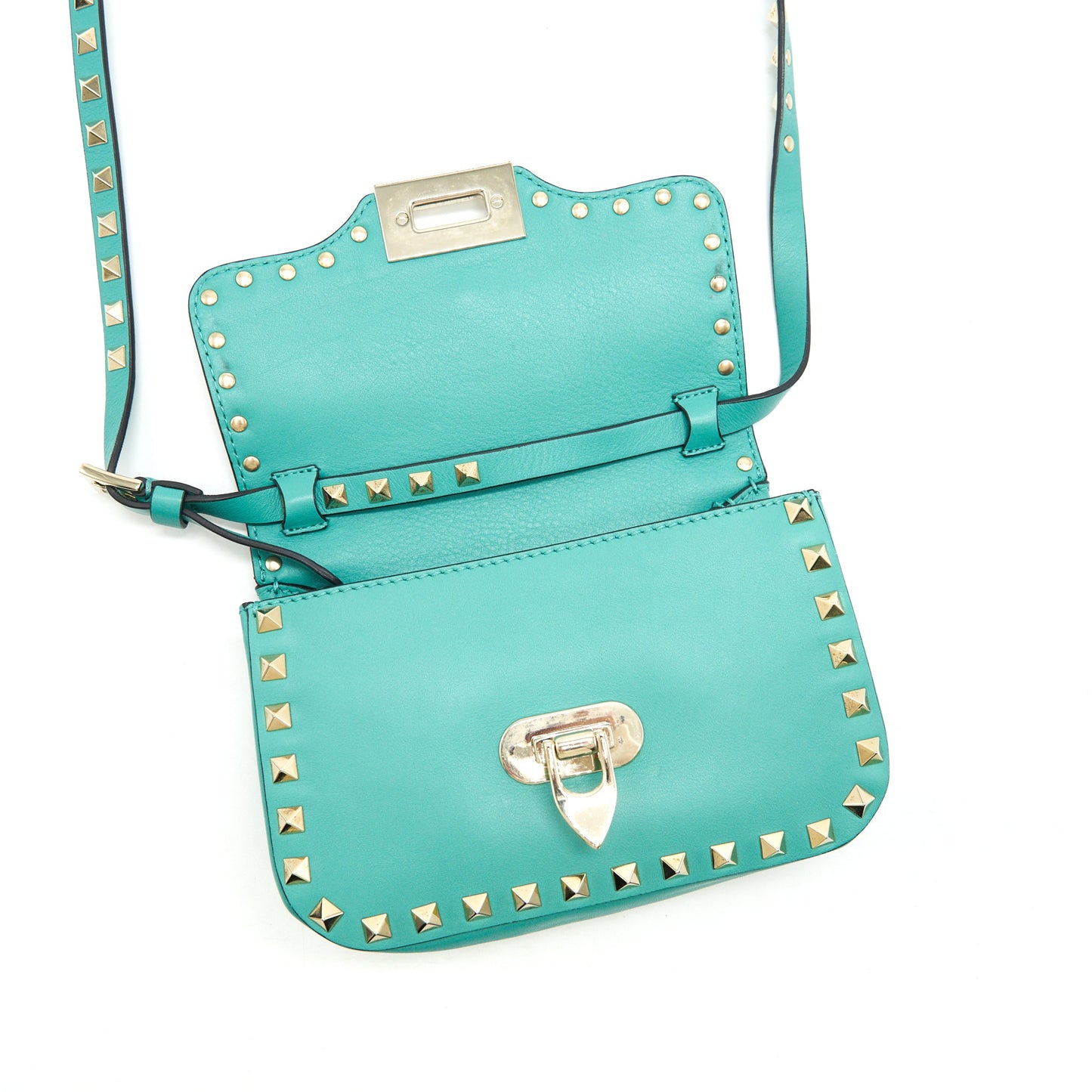 VALENTINO SMALL ROCKSTUD CROSSBODY Purse GREEN