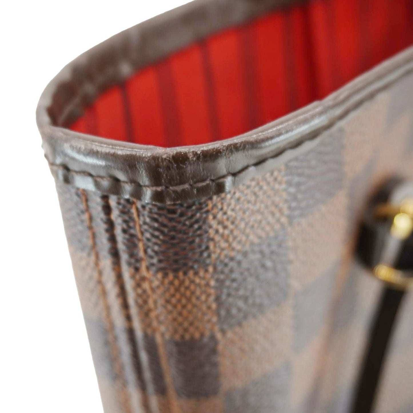 LOUIS VUITTON Neverfull MM Damier Ebene Shoulder Bag Brown