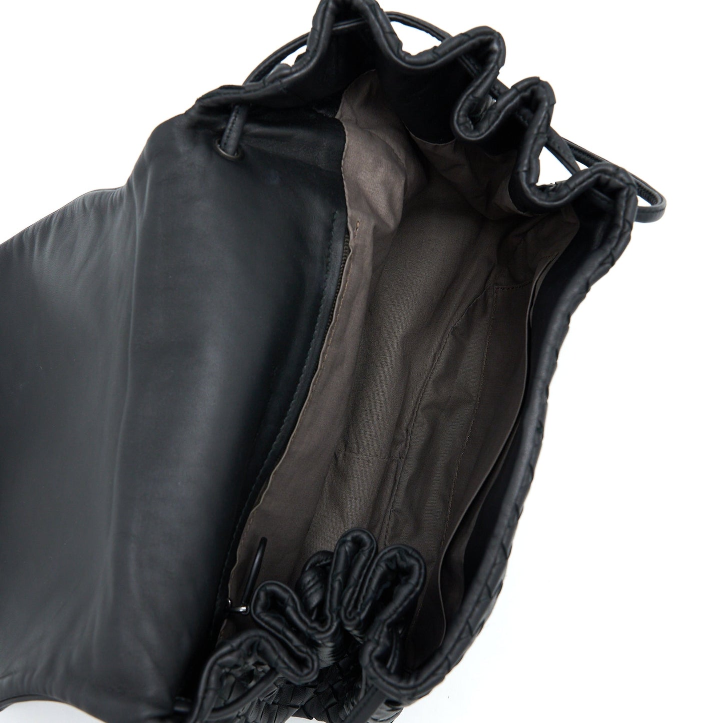 Bottega Veneta Intrecciato Flap Purse Black