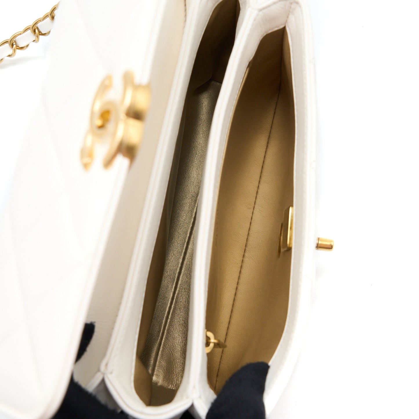 Chanel Quilted Flap Bag with Letter Chain Lambskin White GHW (Microchip)